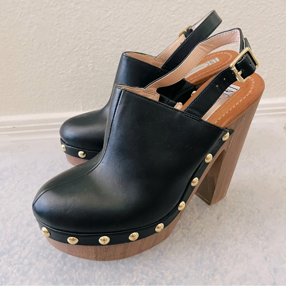 🌸 NWT- INC International Concepts Black Clog Heels Size 7.5 - Picture 3 of 6